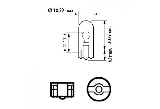 Philips 12961CP T10 5W Wedgebase 12V Doosje 10 Stuks Winparts Nl