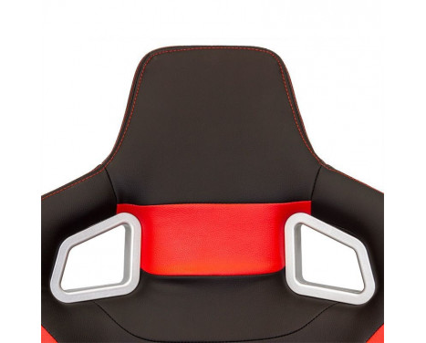 Siège sport 'RS6-II' - Cuir synthétique noir mat/rouge - Dossier réglable des deux côtés, Image 8
