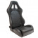 Sports chair 'TN' - Black Artificial leather + Silver stitching - Double-sided adjustable back - incl.