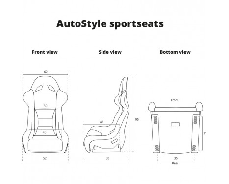 Sports seat 'BS7' - Black - Fixed polyester backrest, Image 10