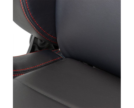 Sports seat 'Eco' - Black artificial leather + Red stitching - Adjustable backrest on the left side, Image 6
