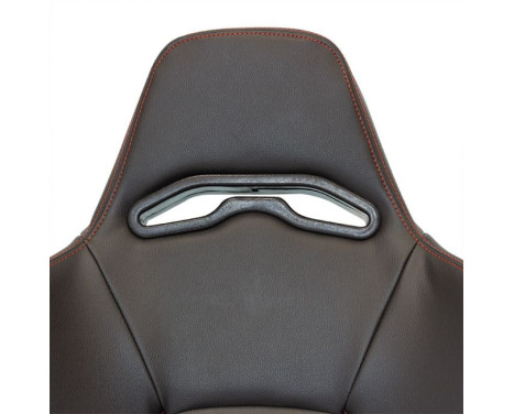 Sports seat 'Eco' - Black artificial leather + Red stitching - Adjustable backrest on the left side, Image 8