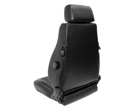 Sports seat 'Retro' - Black Artificial leather + Silver stitching - Double-sided adjustable backrest - in, Image 3