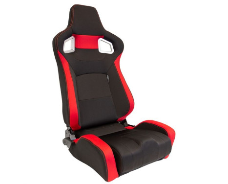 Sports seat 'RS6-II' - Black/Red Fabric - Double-sided adjustable backrest - incl