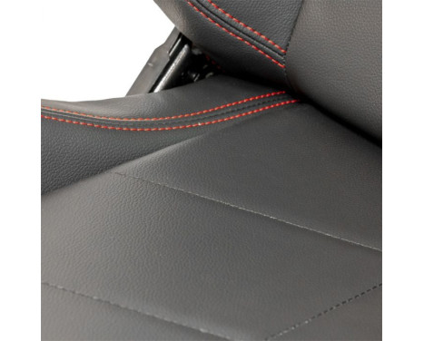 Sports seat 'TN' - Black Artificial leather + Red stitching - Double-sided adjustable backrest - incl, Image 5