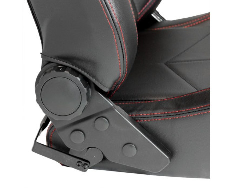 Sports seat 'TN' - Black Artificial leather + Red stitching - Double-sided adjustable backrest - incl, Image 6