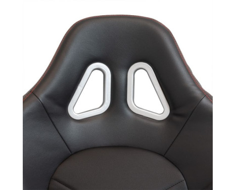 Sports seat 'TN' - Black Artificial leather + Red stitching - Double-sided adjustable backrest - incl, Image 8
