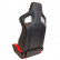 Sportstol 'RS6-II' - Matt svart/rött konstläder - Dubbelsidigt justerbart ryggstöd, miniatyr 2