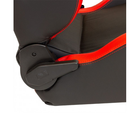 Sportstol 'RS6-II' - Matt svart/rött konstläder - Dubbelsidigt justerbart ryggstöd, bild 5