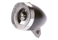 Faro delantero de horquilla Simson Battery 'Classic Mini' negro, encendido/apagado
