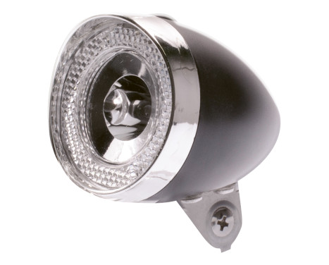 Faro delantero de horquilla Simson Battery 'Classic Mini' negro, encendido/apagado
