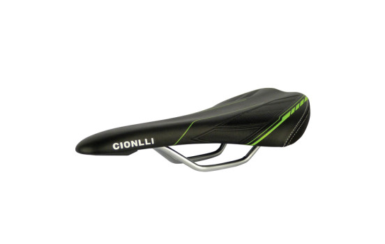 Sillín de bicicleta de carreras MicroFi negro/verde, Imagen 2