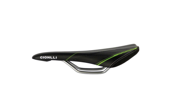 Sillín de bicicleta de carreras MicroFi negro/verde