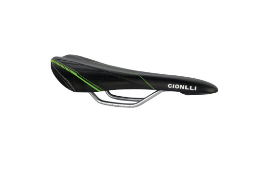 Sillín de bicicleta de carreras MicroFi negro/verde, Imagen 3