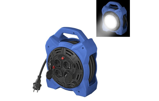 Enrouleur de câble Schuko 4 voies 15M avec éclairage LED, Image 2