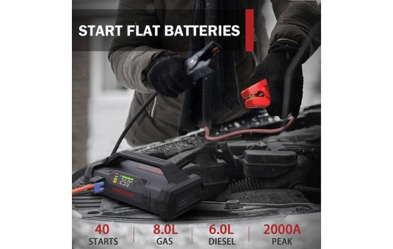 Démarreur au lithium Lokithor JA301 2000A avec compresseur 10 bars, Image 3