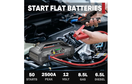 Lokithor JA302 2500A Démarreur au lithium avec compresseur 10bar, Image 5