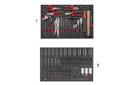 Chariot à outils bleu 8 tiroirs avec outils 512 pièces (EVA), Image 15