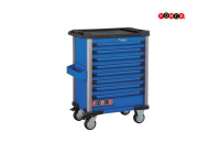 Chariot à outils bleu avec 8 tiroirs