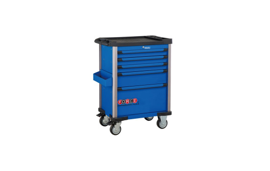 Chariot bleu pratique avec 5 tiroirs