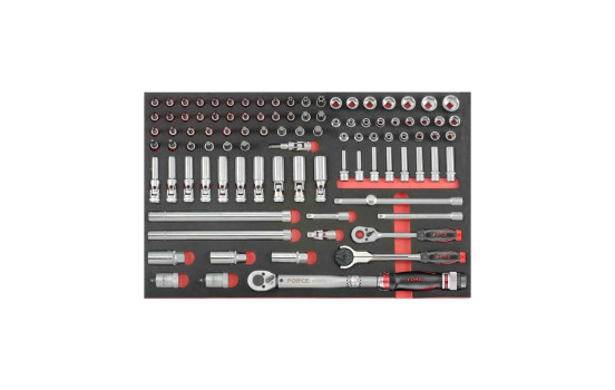 Jeu de douilles et embouts Force 3/8" 98 pièces (EVA)