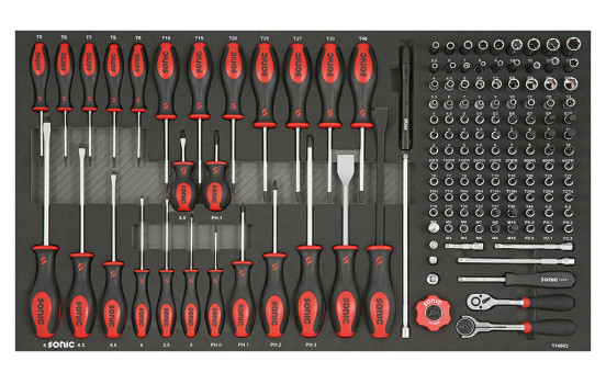Jeu de douilles et tournevis soniques 1/4", SFS Jumbo 146 pièces