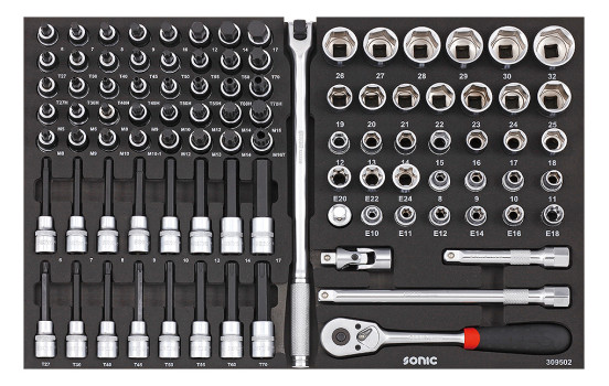 Jeu de douilles soniques 1/2", 95 pièces