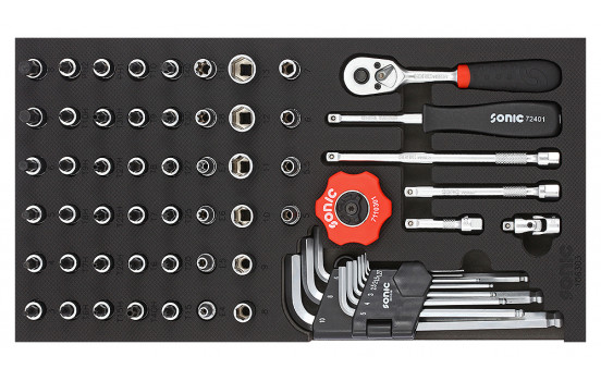 Jeu de douilles soniques 1/4", SFS 1/3 61 pièces