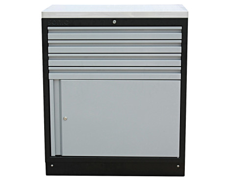 Armoire MSS 34 "avec tiroirs et porte avec dessus en acier inoxydable