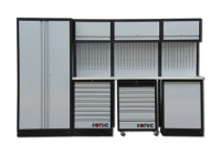 Arrangement MSS 26"/34" avec 16 tiroirs avec dessus profond en acier inoxydable