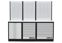 Configuration MSS26 "/ 34" avec 18 tiroirs avec dessus en acier inoxydable