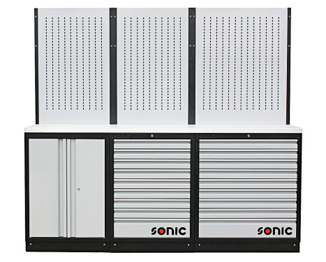 Configuration MSS26 "/ 34" avec 18 tiroirs avec dessus en acier inoxydable
