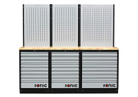 Disposition MSS 26 "/ 34" avec 27 tiroirs avec dessus en bois