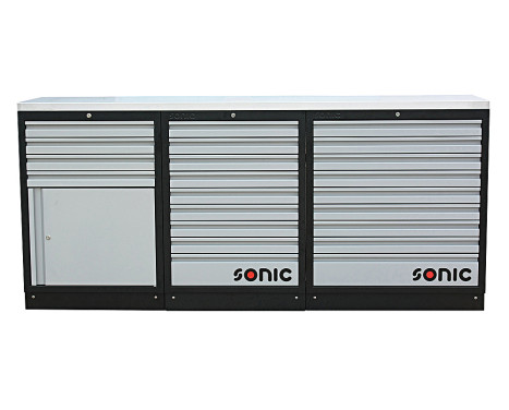 MSS 26 "/ 34" installation basse avec 22 tiroirs (acier inoxydable)