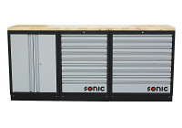 MSS 26 "/ 34" unité basse avec 18 tiroirs avec dessus en bois