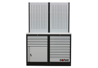 MSS 26 "9 tiroirs, armoire avec tiroirs et panneau de suspension (acier inoxydable)