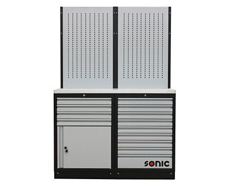 MSS 26 "9 tiroirs, armoire avec tiroirs et panneau de suspension (acier inoxydable)