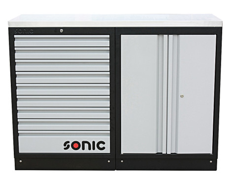 MSS 26 "9 tiroirs et armoire avec dessus en acier inoxydable
