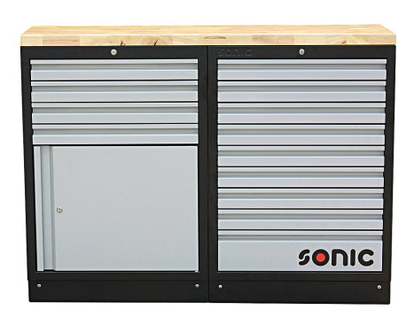 MSS 26 "9 tiroirs et armoire avec tiroirs avec dessus en bois