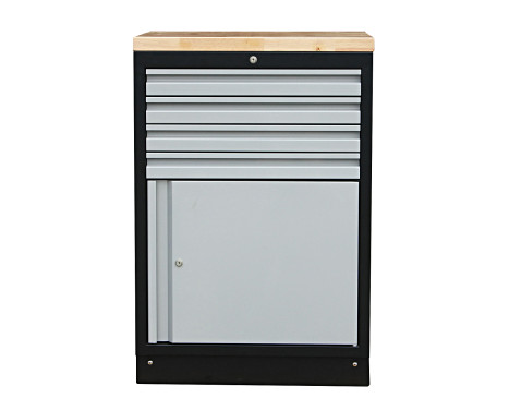 MSS 26 "Armoire avec tiroirs et porte avec dessus en bois