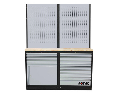 MSS 34 "9 tiroirs, armoire avec tiroirs et panneau de suspension (bois)