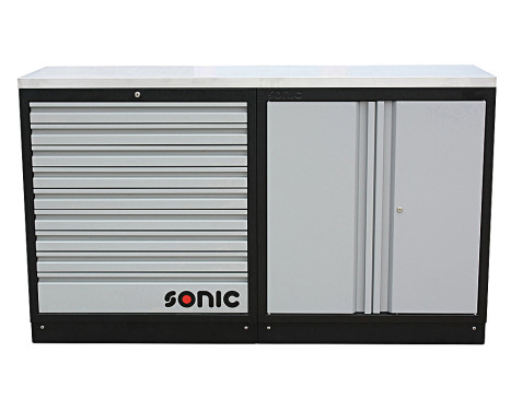 MSS 34 "9 tiroirs et armoire avec dessus en acier inoxydable