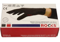 Gants jetables Rooks noirs, taille L, lot de 100 pièces