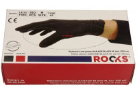 Rooks Gants jetables noirs, taille M, lot de 100 pièces