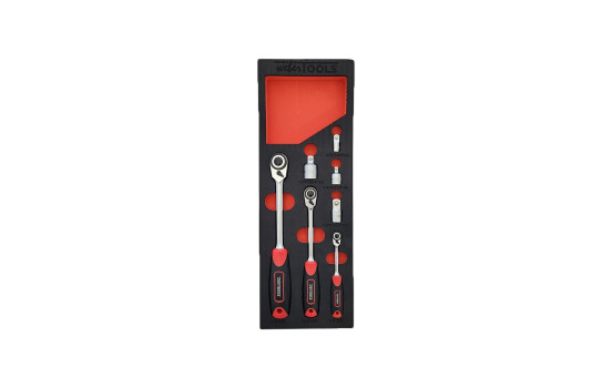 WT-8400 Jeu de cliquets réversibles pour espaces étroits, 1/4, 3/8 et 1/2"