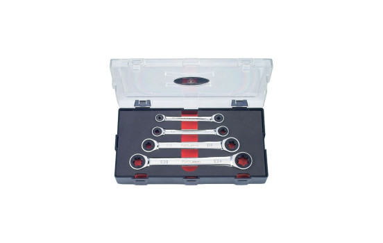 Jeu de clés à cliquet annulaire Torx 4 pièces