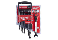 Jeu de clés à cliquet à insertion flexible Milwaukee Maxbite - 7 pièces.