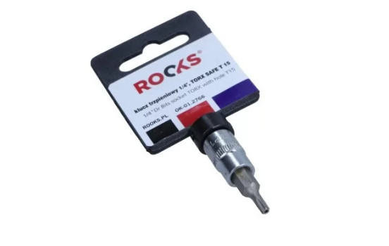 Douille à embout Rooks 1/4", Torx avec trou T15