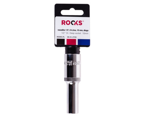 Rooks Douille 1/2", 6 pans, 10 mm, longue