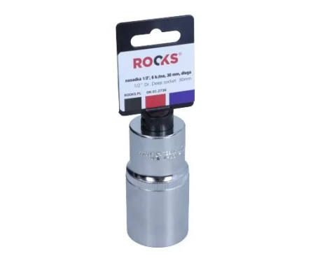 Rooks Douille 1/2", 6 pans, 30 mm, longue